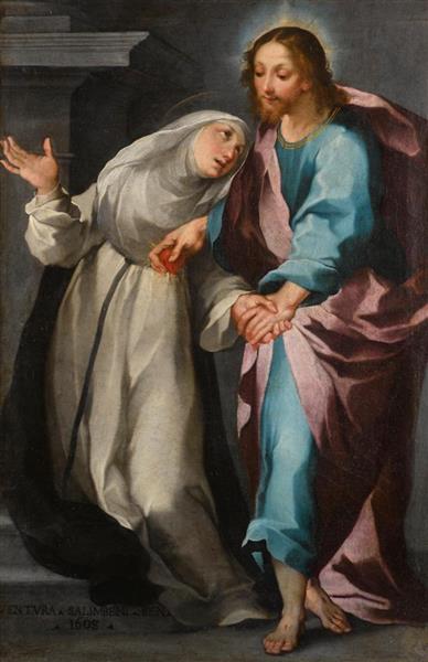Christ exchanging his heart with Saint Catherine - Ventura Salimbeni