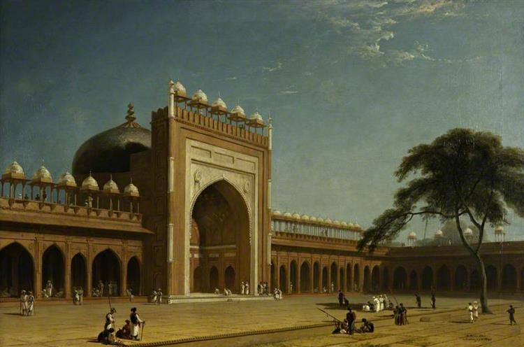 Quadrangle of the Jami Masjid, Fatehpur Sikri - William Daniell