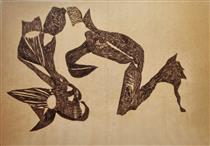 Vajda Lajos Petals on Roots, 1940, Charcoal on Paper, 90x126cm - Лайош Вайда
