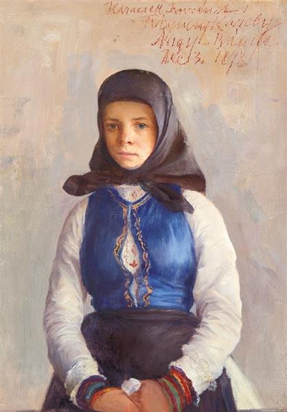 Ferenczy Károly, Fejkendős Lány 1898, 1898 - Карой Ференці