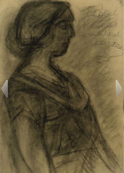 Béla Adalbert Czóbel, Drawing of a Woman - Bela Czobel