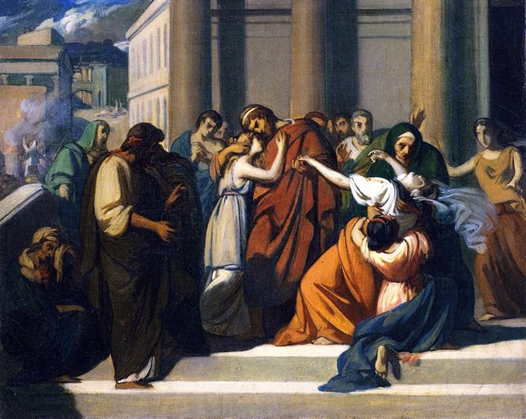 Oedipus Bids Farewell to Jocasta (study), 1843 - Александр Кабанель