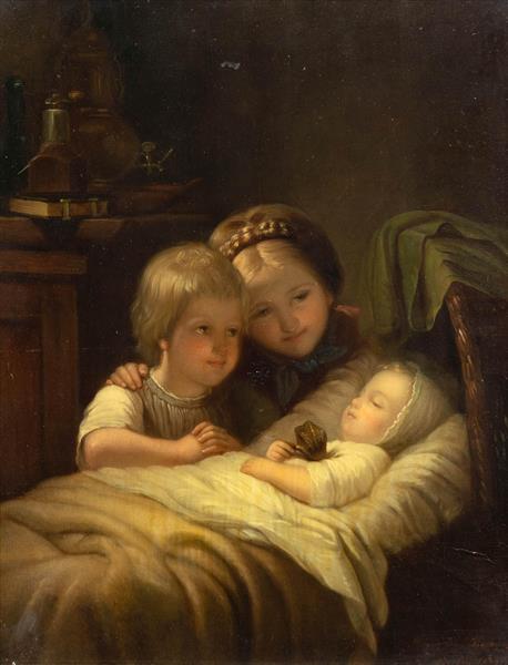 Adoring the baby, 1874 - Meyer von Bremen