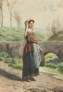 Country figure in traditional dress - Publio de Tommasi