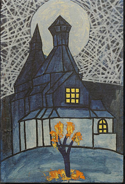 Макаріївська церква на Татарці. Місяць над містом, 1989 - Vudon Baklytsky