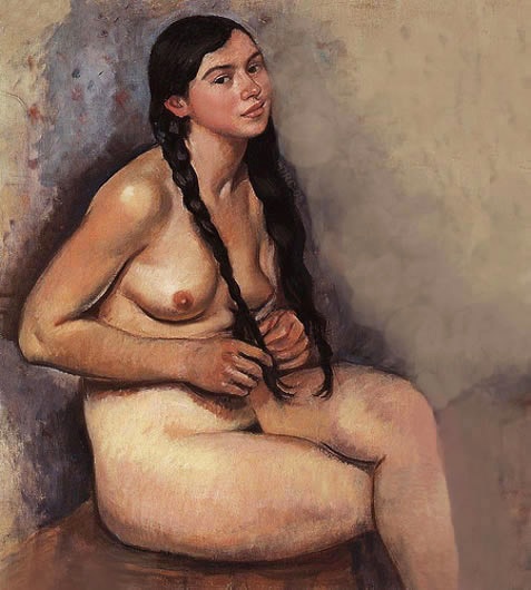 Заплетающая косу, 1930 - Зинаида Серебрякова
