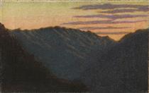 Sunset in the mountains - Angelo Morbelli