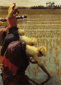 In the rice fields - Angelo Morbelli