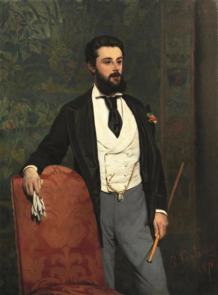 Portrait of a gentleman with white gloves, 1871 - Eleuterio Pagliano