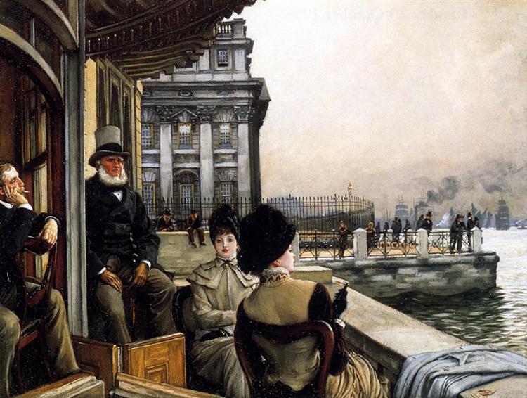 The Terrace of the Trafalgar Tavern, Greenwich, London, c.1878 - James Tissot