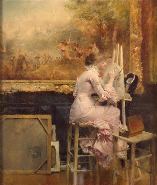 Watercolourist in the Louvre, 1891 - Pascal Dagnan-Bouveret