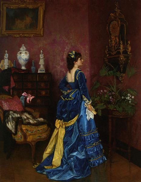The blue dress, c.1870 - Auguste Toulmouche