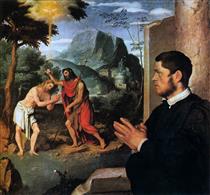 The Baptism of Christ with a Donor - Джованні Баттіста Мороні