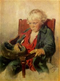 Portrait of a boy - Володимир Маковський