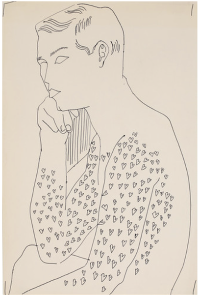 Seated Male Nude Torso, 1950 - 1959 - Andy Warhol