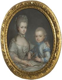 Portrait of Marie Antoinette and Louis Joseph, Dauphin De France - Анна Валайер-Костер