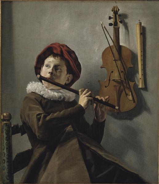 Хлопчик грає на флейті, c.1630 - Юдит Лейстер
