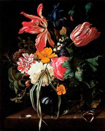 Flower Still Life - Maria van Oosterwijk