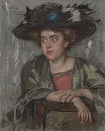 Woman Wearing a Hat (Portrait of Theresia Ansingh (Sorella)) - Thérèse Schwartze