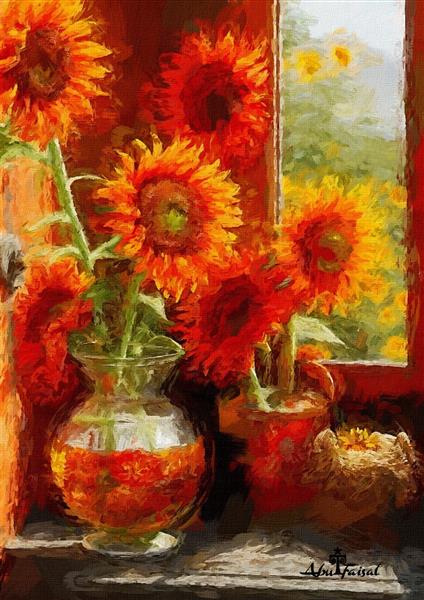 Red sunflowers, 2020 - Abu Faisal Sergio Tapia