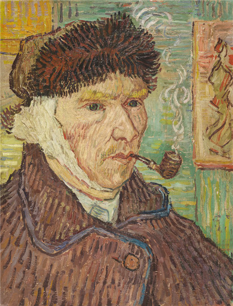 Self-portrait with a Bandaged Ear and Pipe, 1889 - 梵谷