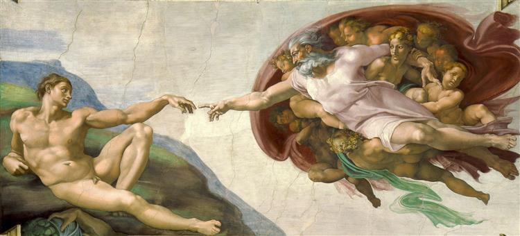 Sistine Chapel Ceiling: Creation of Adam, 1510 - Michelangelo