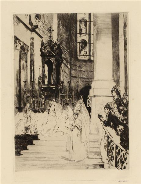 Communion at Trinity Church, 1878 - Анри Жерве