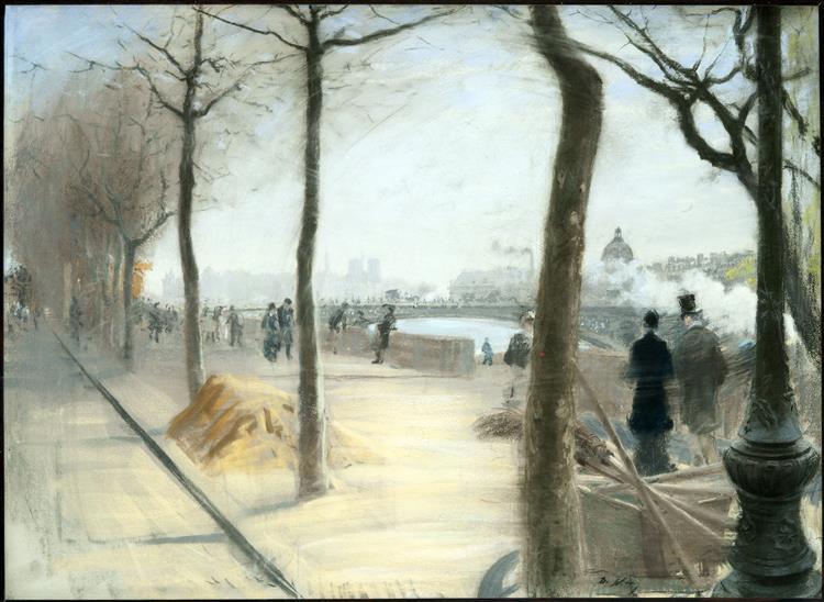 Along the Seine, c.1876 - Джузеппе Де Ниттис