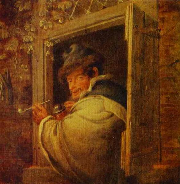 A Man in the Window - Adriaen van Ostade