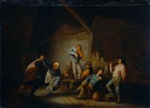 Dancing Couple and Merry Company in an Interior - Adriaen van Ostade