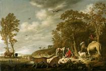 Orpheus with Animals in a Landscape - Albert Jacob Cuyp