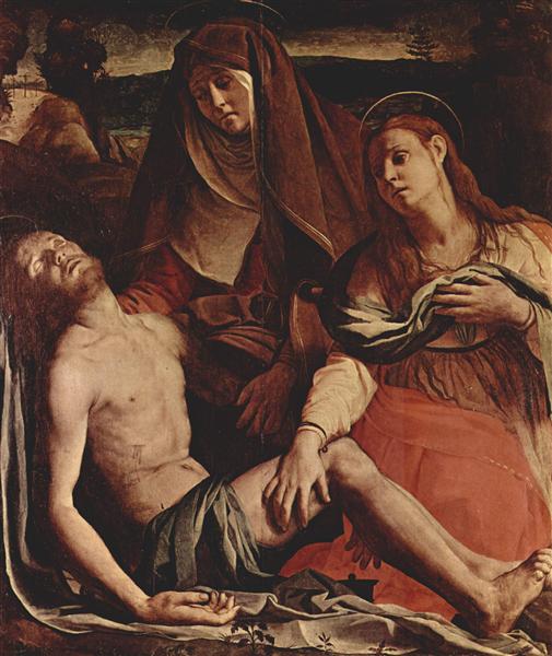 The Dead Christ with the Virgin and St. Mary Magdalene, 1530 - Аньоло Бронзино