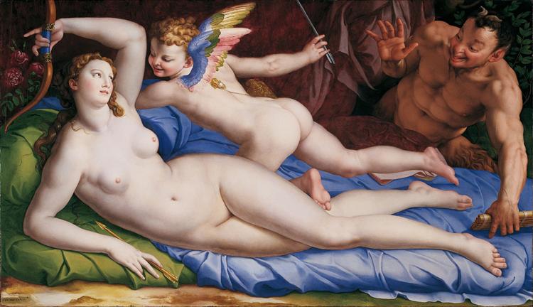 Venus, Cupido and Satyr, 1553 - 1554 - Bronzino