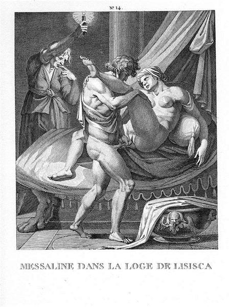 Messalina in Lisisica's booth - Агостино Карраччи