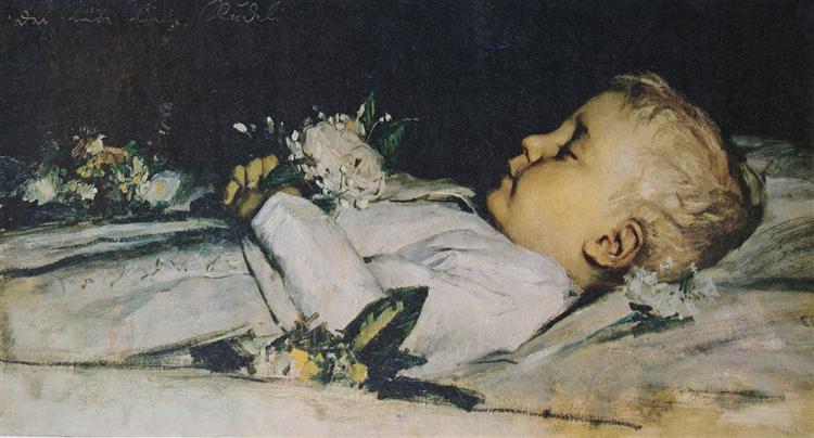 Ruedi Anker on his death bed, Christoph Blocher Collection, 1869 - Альберт Анкер
