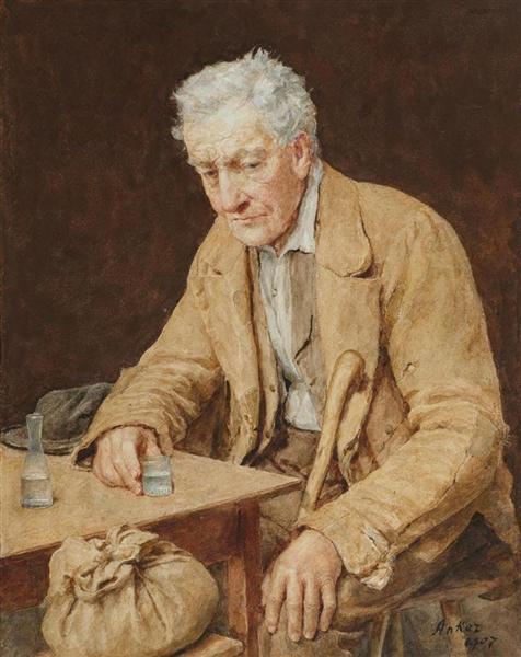 The absinthe drinker, 1907 - Albrecht Anker