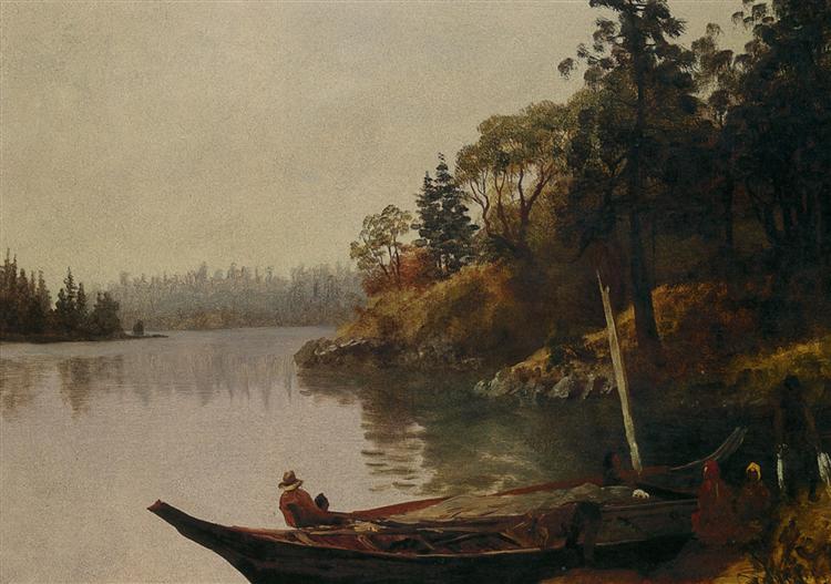 Fishing on the Northwest Coast, c.1889 - 阿爾伯特·比爾施塔特
