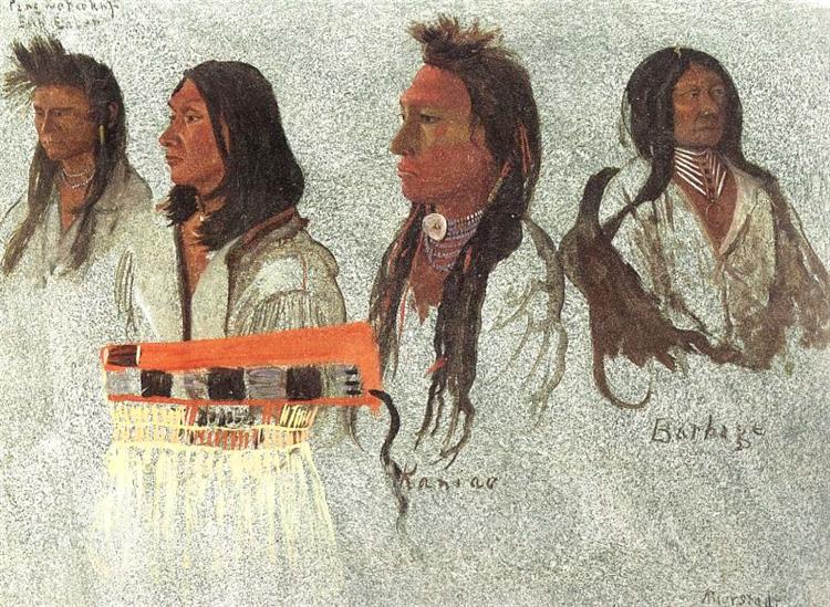 Four Indians - Альберт Бирштадт