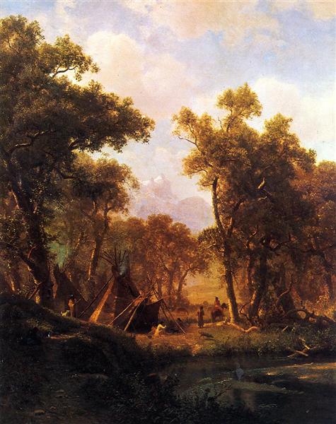 Indian Encampment, Shoshone Village, 1860 - Albert Bierstadt