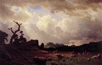 Thunderstorm in the Rocky Mountains - Albert Bierstadt