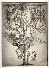 Christ on the Cross with Three Angels - Albrecht Dürer