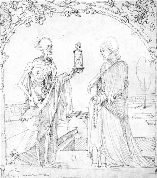 Смерть и жена, c.1510 - Альбрехт Дюрер