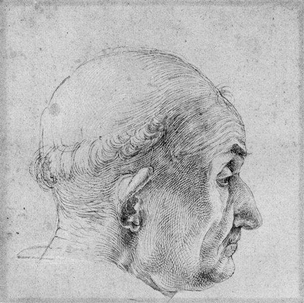 Head of a Pope, 1506 - Альбрехт Дюрер