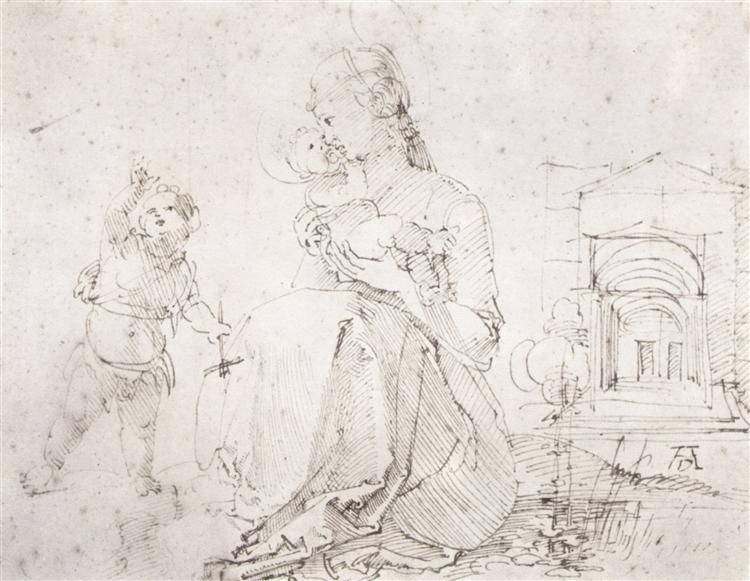 Madonna and Child with the little St. John - Albrecht Dürer
