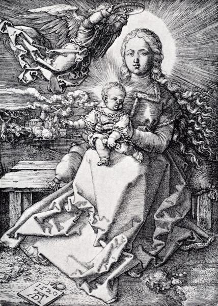 Madonna Crowned By An Angel, 1520 - Alberto Durero