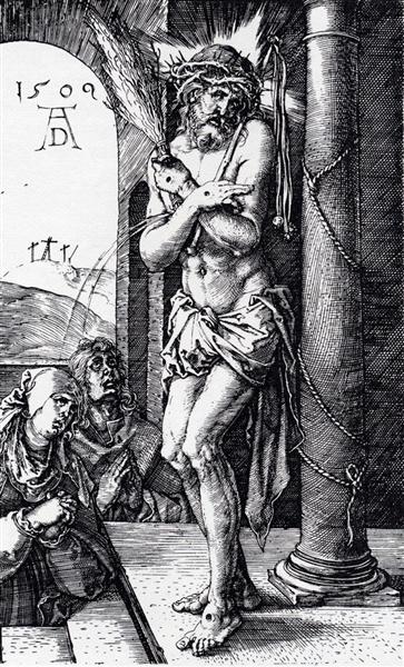 Man Of Sorrows By The Column (Engraved Passion), 1509 - Альбрехт Дюрер