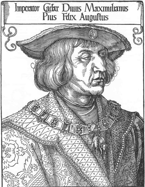 Portrait of Emperor Maximilian I, c.1518 - 杜勒