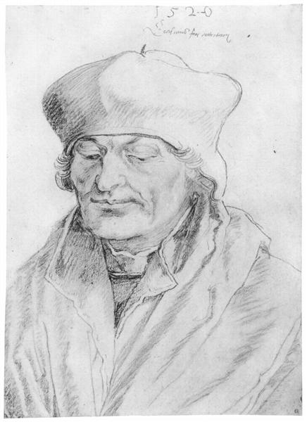 Portrait of Erasmus of Rotterdam, 1520 - 杜勒