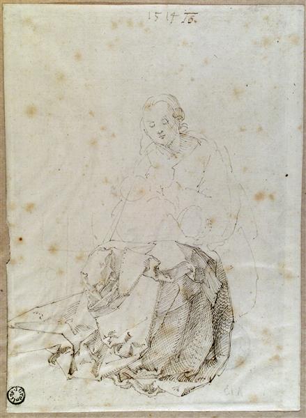 Sitting Mary with child, c.1514 - Альбрехт Дюрер