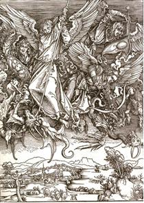 St. Michael and the Dragon, from a Latin edition - Albrecht Dürer